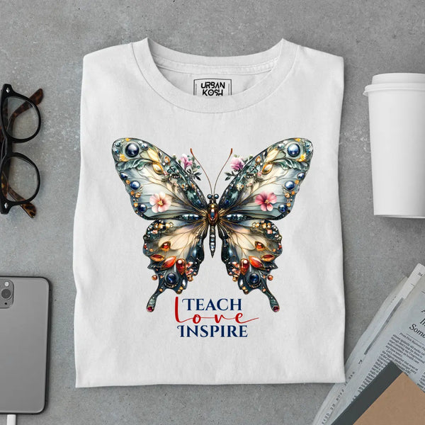 Teach Love Inspire Premium Butterfly T-Shirt for Women