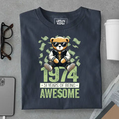 Teddy 1974, 51 Years of Being Awesome Premium Birthday T-Shirt