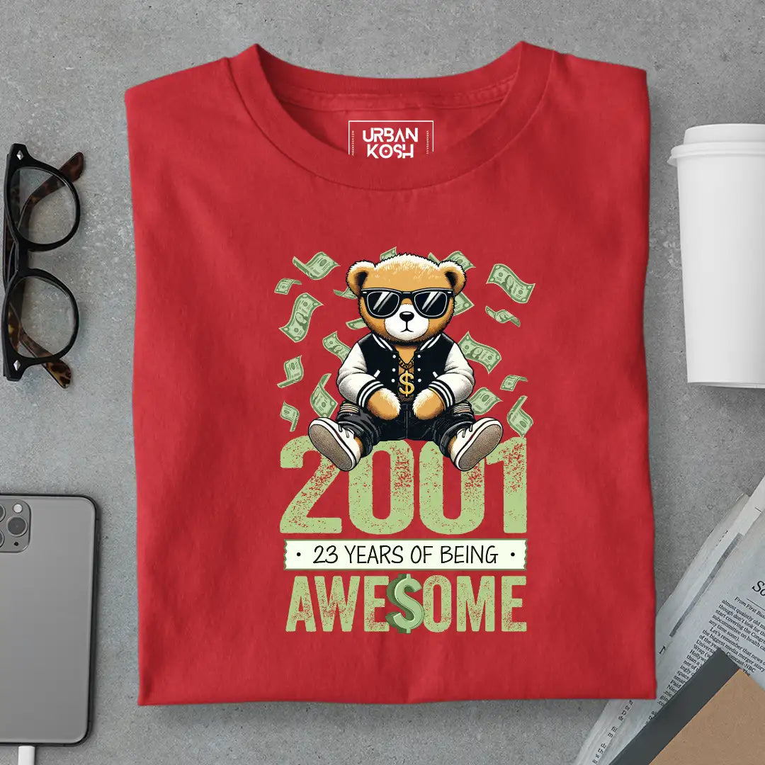 Teddy 2001, 23 Years of Being Awesome T-Shirt