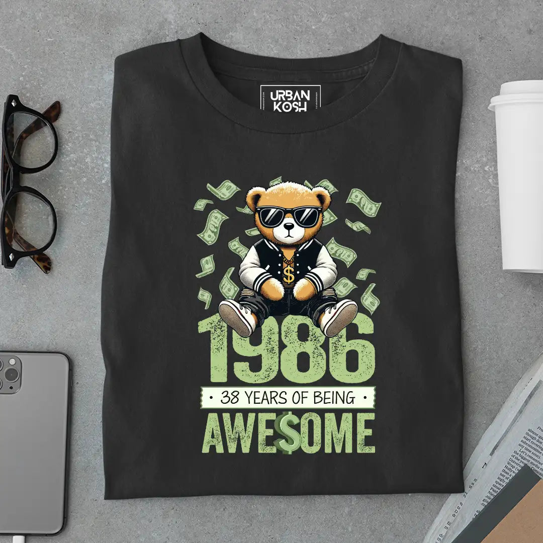 Teddy 1986, 38 Years of Being Awesome T-Shirt