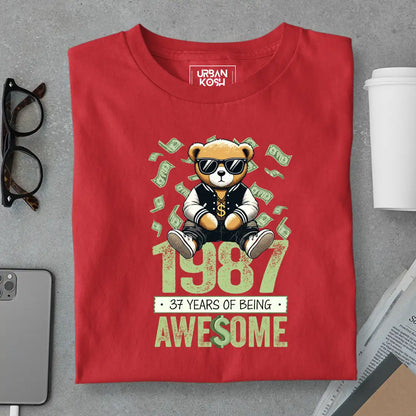 Teddy 1987, 37 Years of Being Awesome T-Shirt