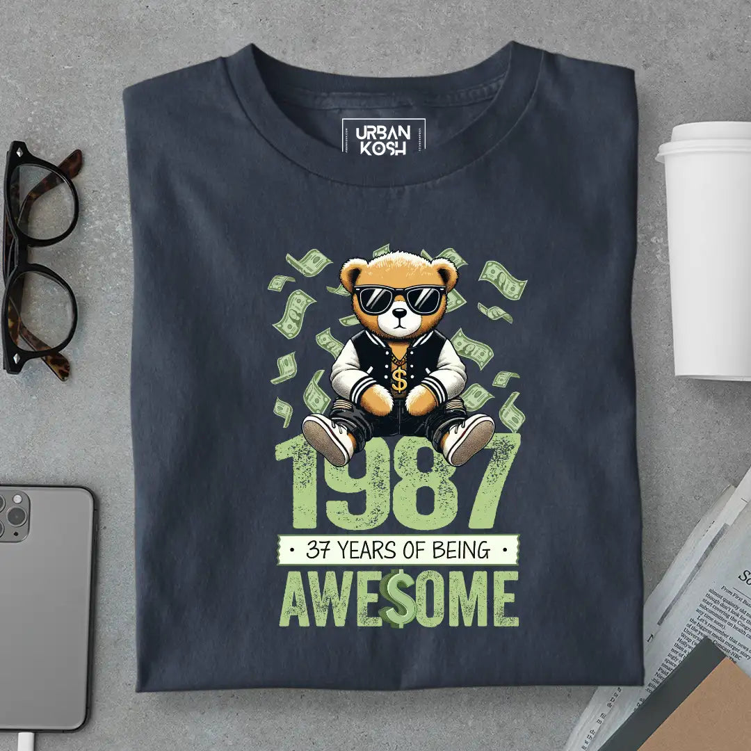 Teddy 1987, 37 Years of Being Awesome T-Shirt