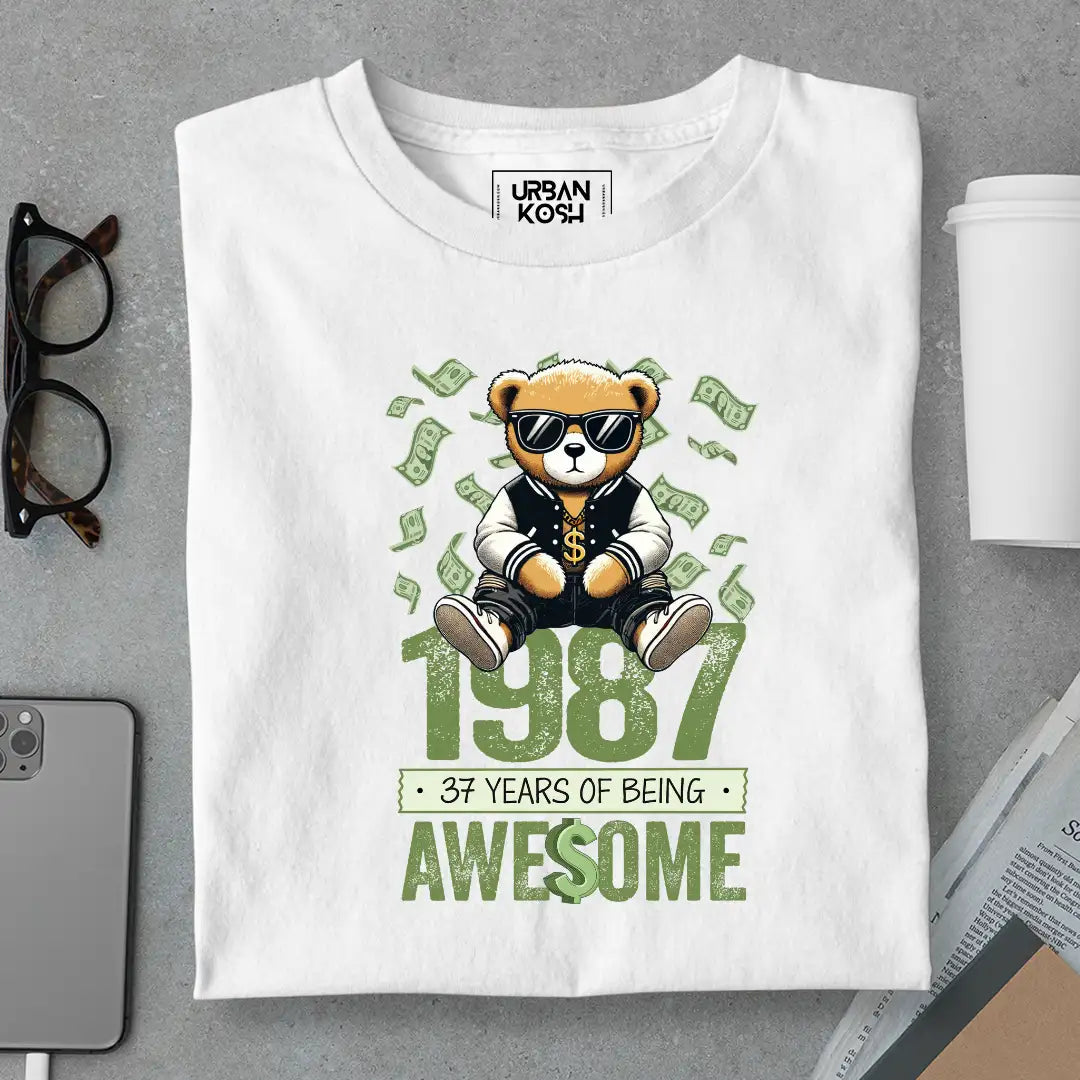 Teddy 1987, 37 Years of Being Awesome T-Shirt