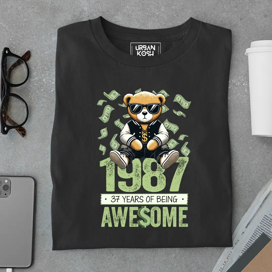 Teddy 1987, 37 Years of Being Awesome T-Shirt