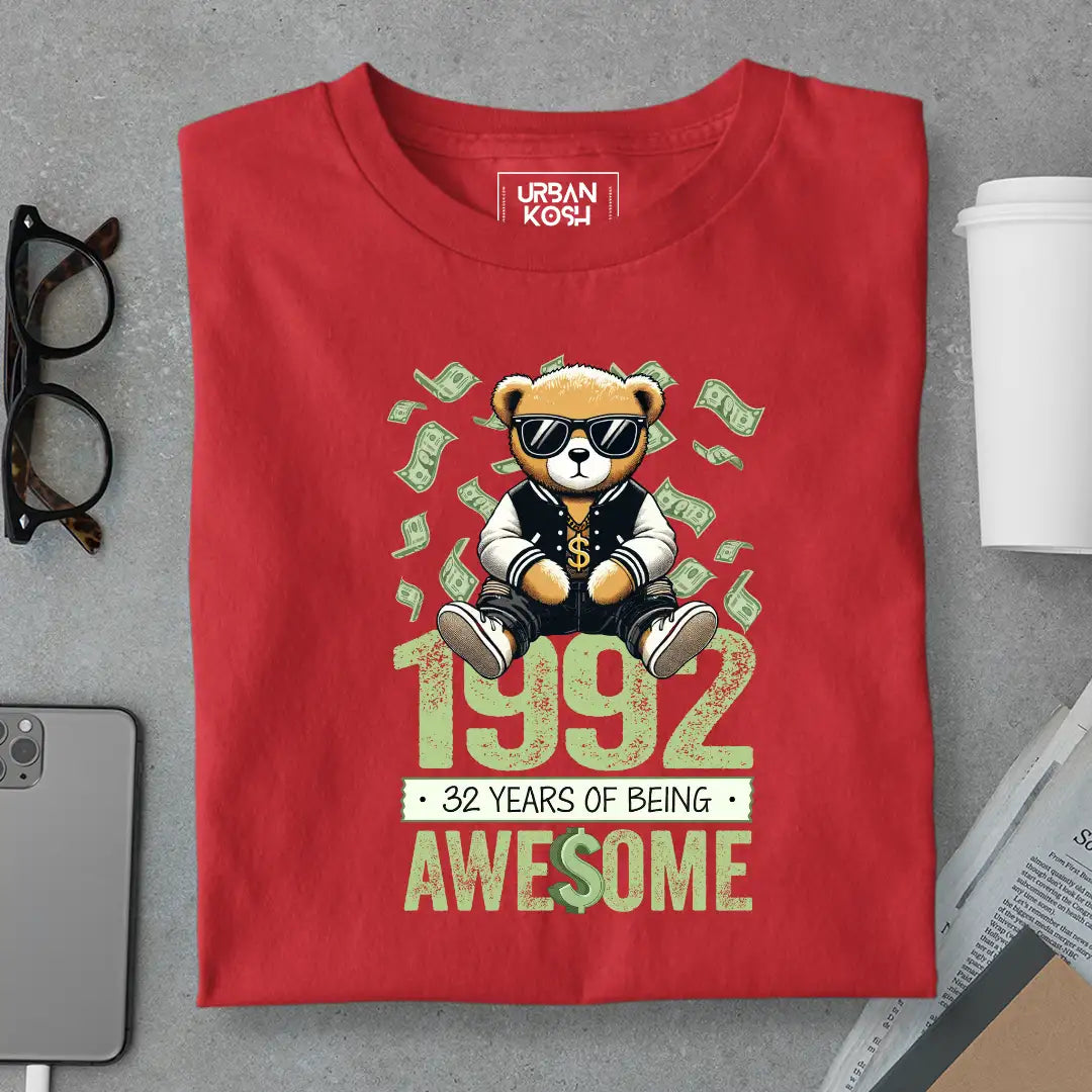 Teddy 1992, 32 Years of Being Awesome T-Shirt