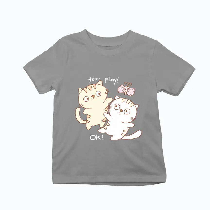 Cute Playing Kitten Exclusive T-shirt for Kids