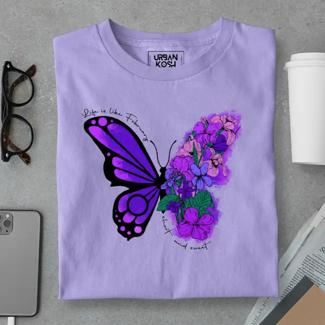 Butterfly of February Exclusive Premium Birthday T-Shirt for Women