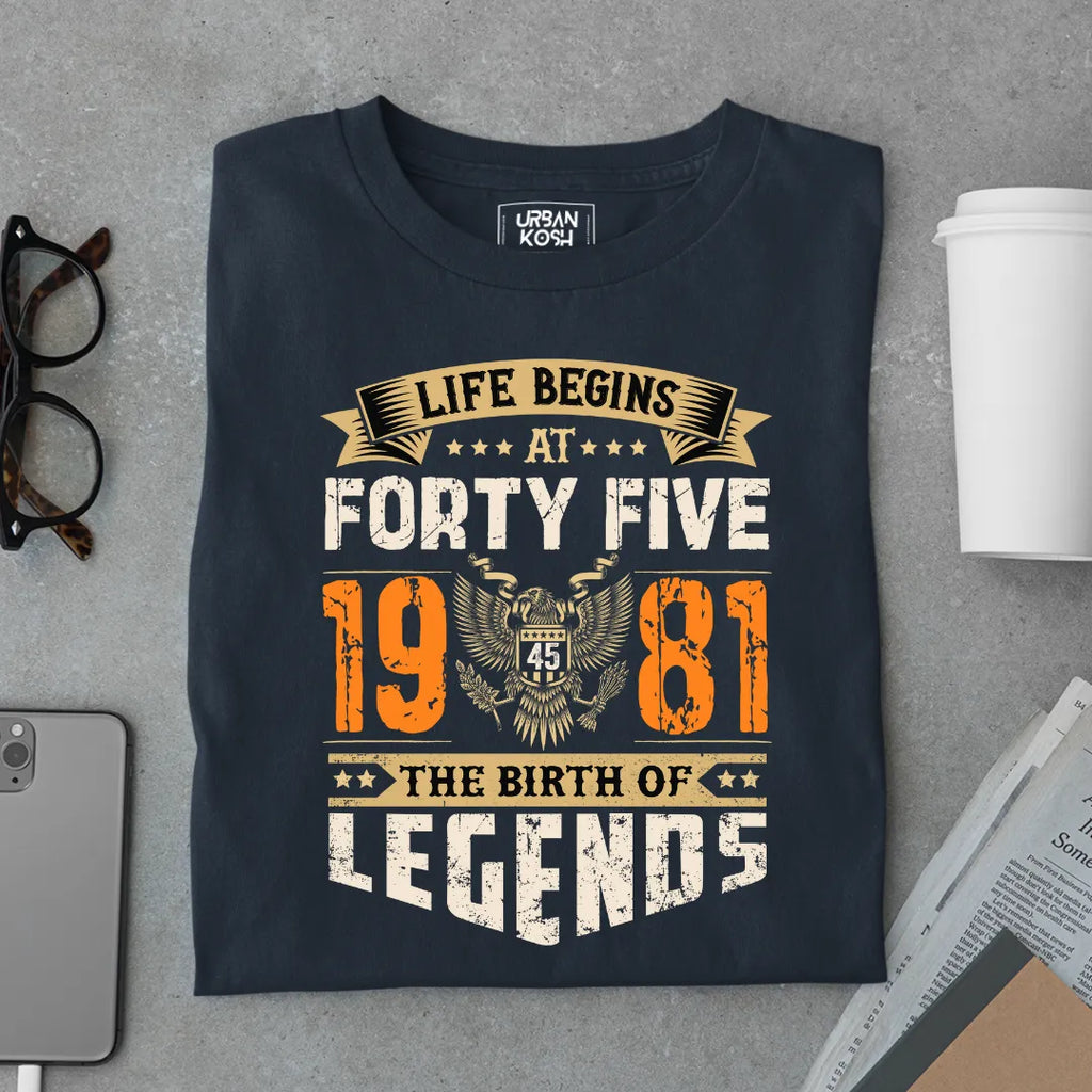 Life Begins at 45, 1981 The Birth of Legends Premium T-shirt