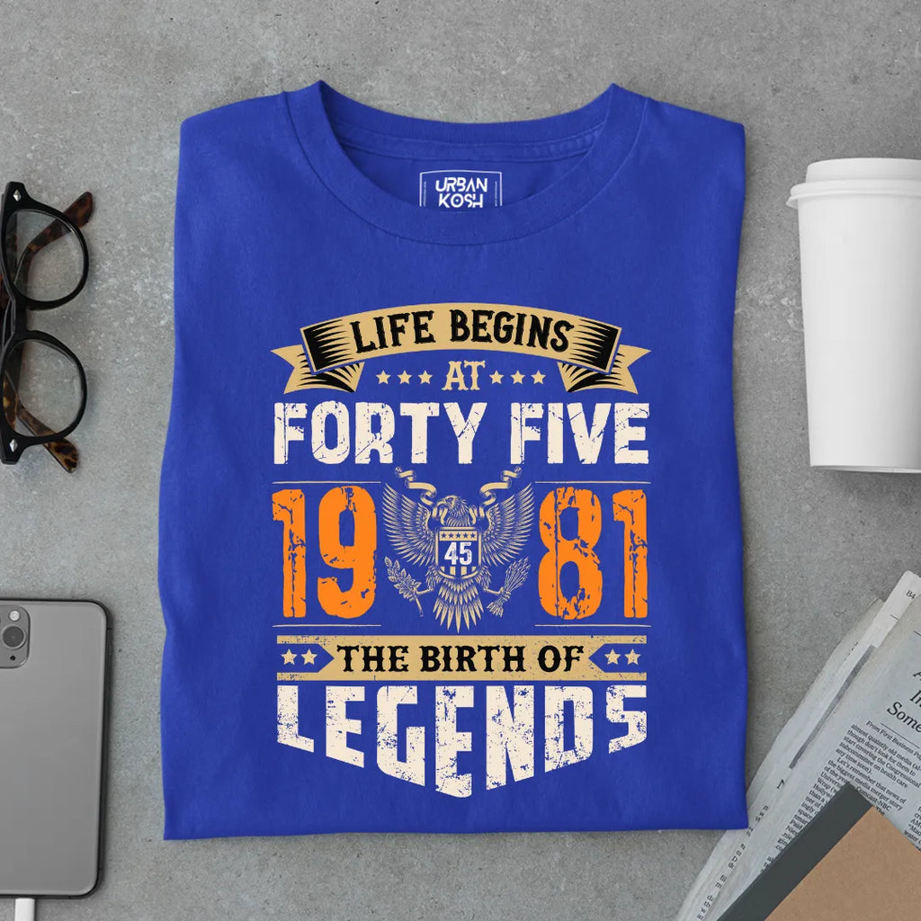 Life Begins at 45, 1981 The Birth of Legends Premium T-shirt