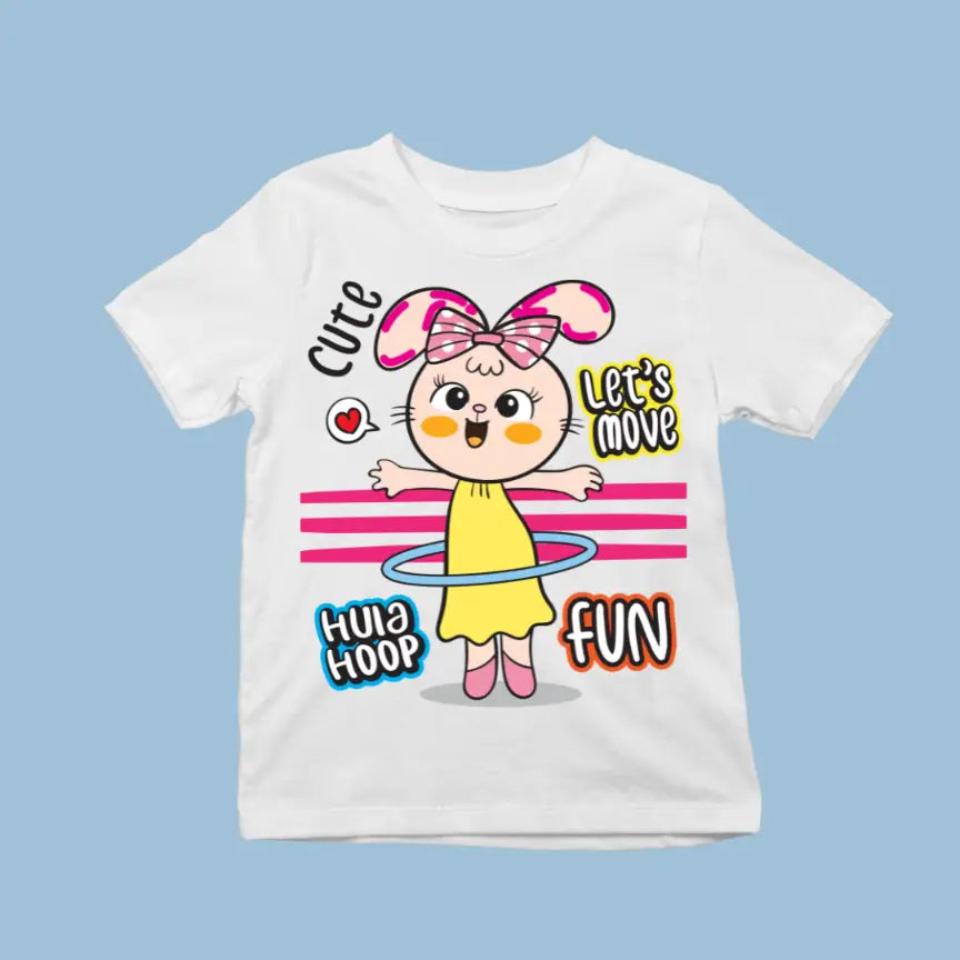 Cute Bunny Hula Hoop Exclusive T-shirt for Kids