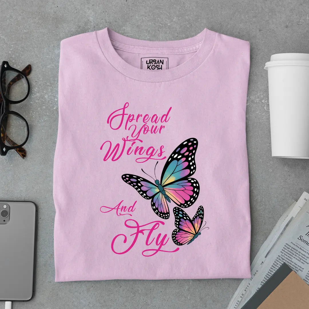 Spread Your Wings and Fly - Premium Butterfly T-Shirt for Women