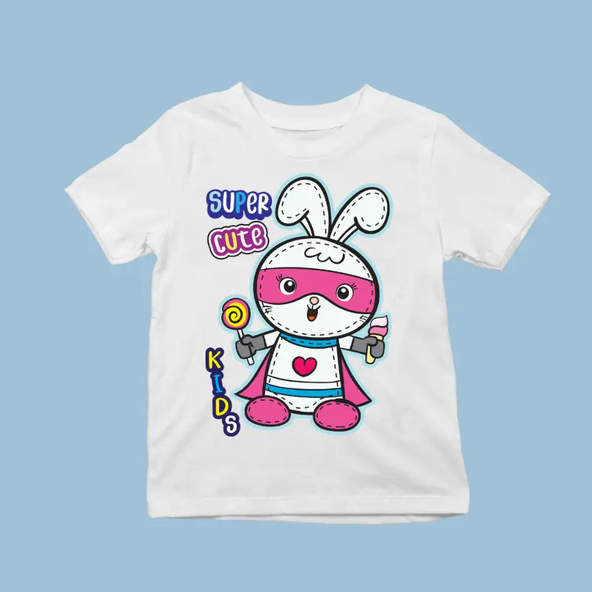 Super Cute Bunny Hero Exclusive T-shirt for Kids