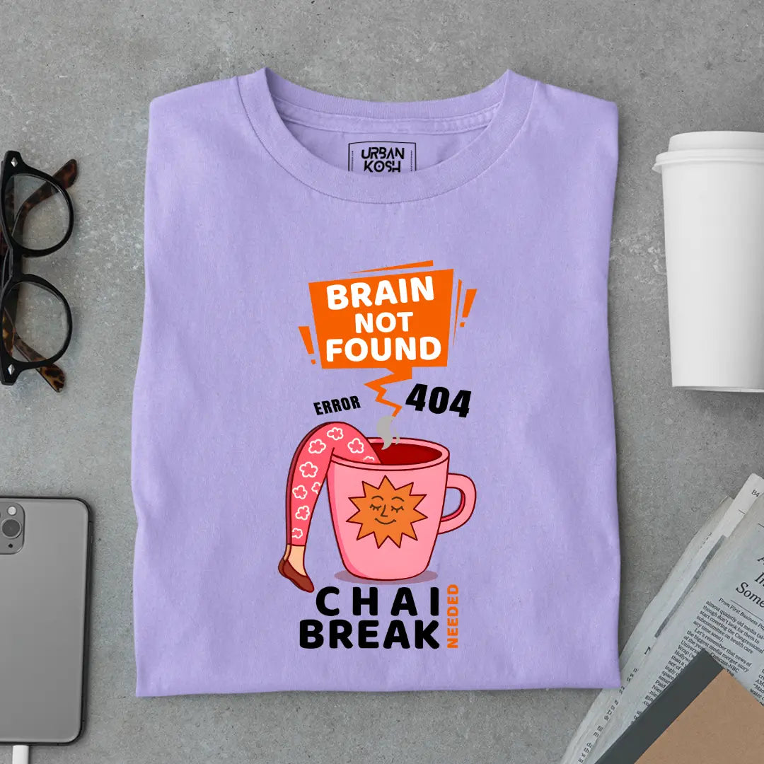 Brain Not Found Error 404 Chai Break Premium T-Shirt for Tea Lovers