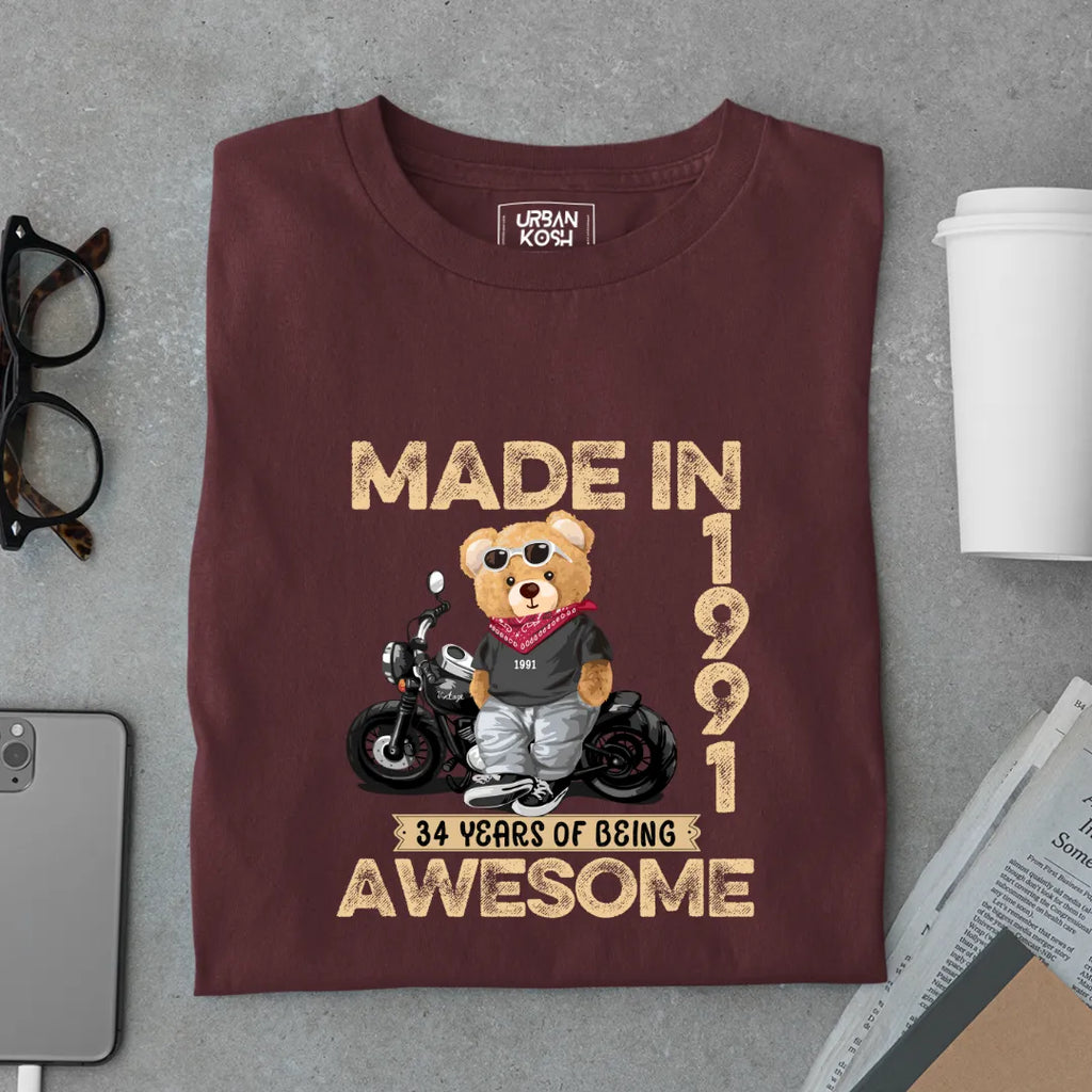 34 Years of Being Awesome | 1991 Premium Unisex T-Shirt