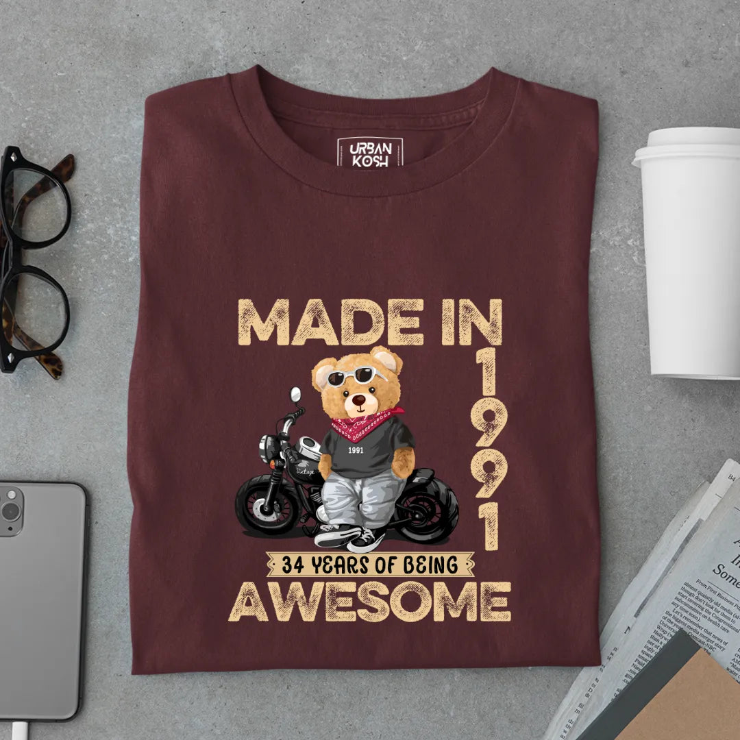 34 Years of Being Awesome | 1991 Premium Unisex T-Shirt