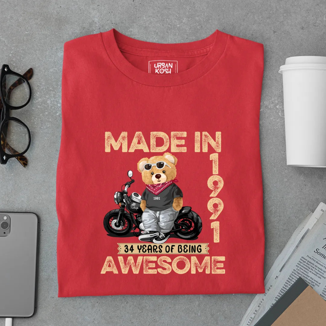 34 Years of Being Awesome | 1991 Premium Unisex T-Shirt
