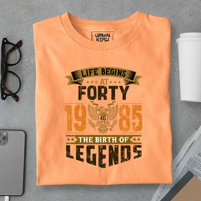 Life Begins at 40, The Birth of Legends Premium Unisex Birthday T-shirt