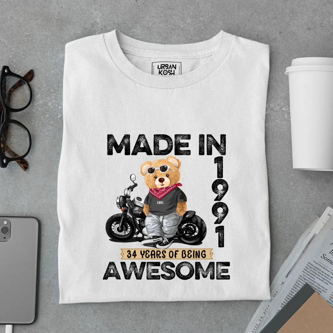 34 Years of Being Awesome | 1991 Premium Unisex T-Shirt