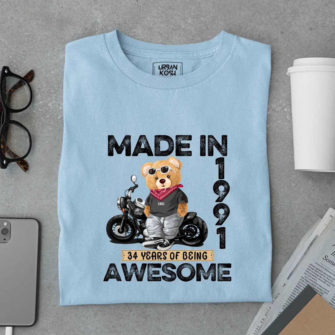34 Years of Being Awesome | 1991 Premium Unisex T-Shirt
