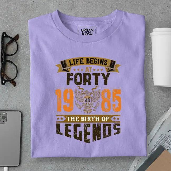 Life Begins at 40, The Birth of Legends Premium Unisex Birthday T-shirt