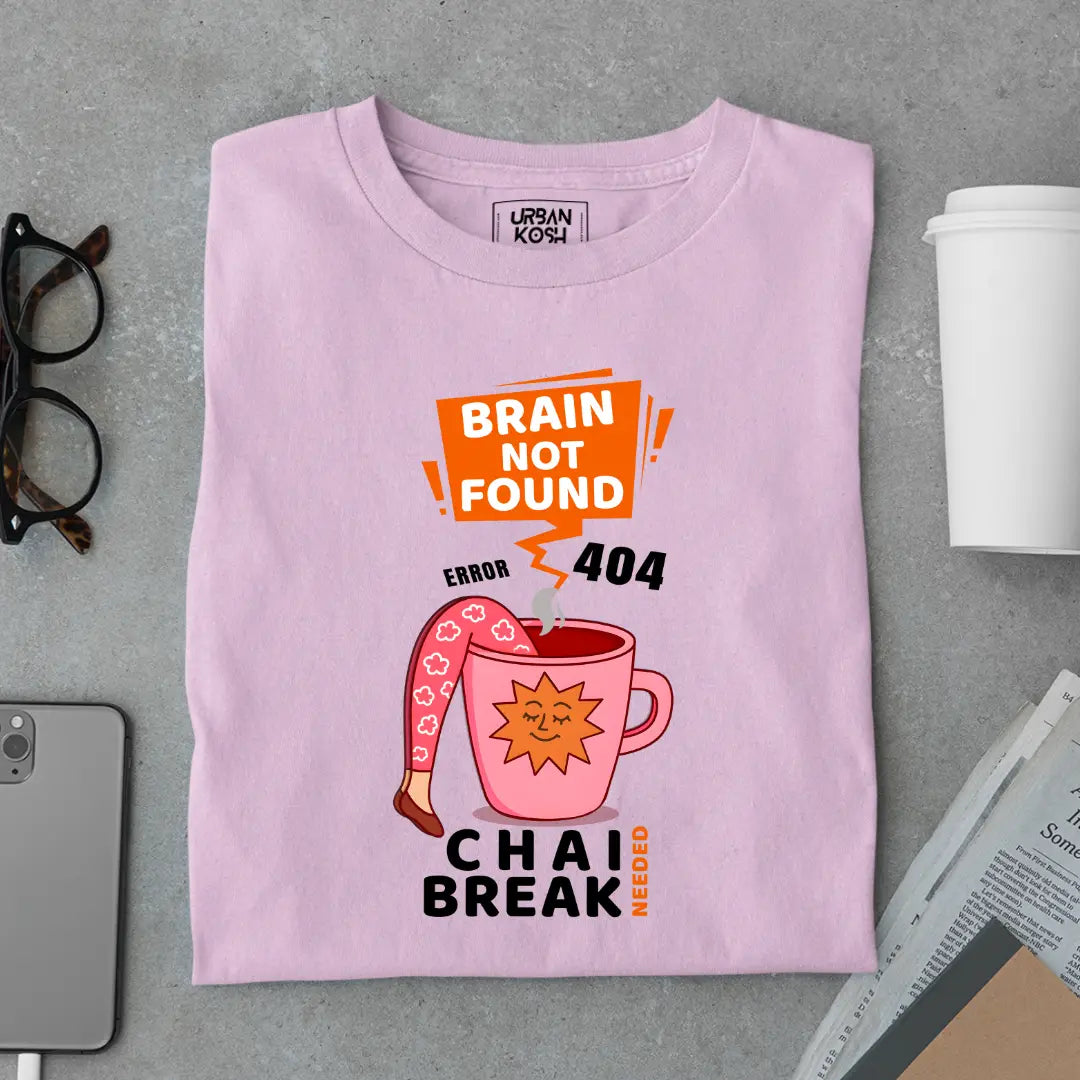 Brain Not Found Error 404 Chai Break Premium T-Shirt for Tea Lovers