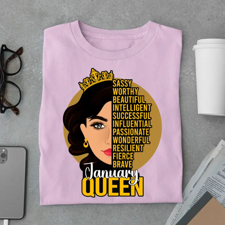 Sassy January Queen Limited Edition Exclusive Premium Birthday T-Shirt