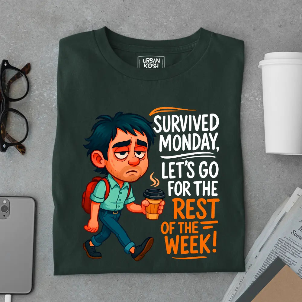 Survived Monday, Let's Go for the Rest of the Week Exclusive Premium T-Shirt for Men