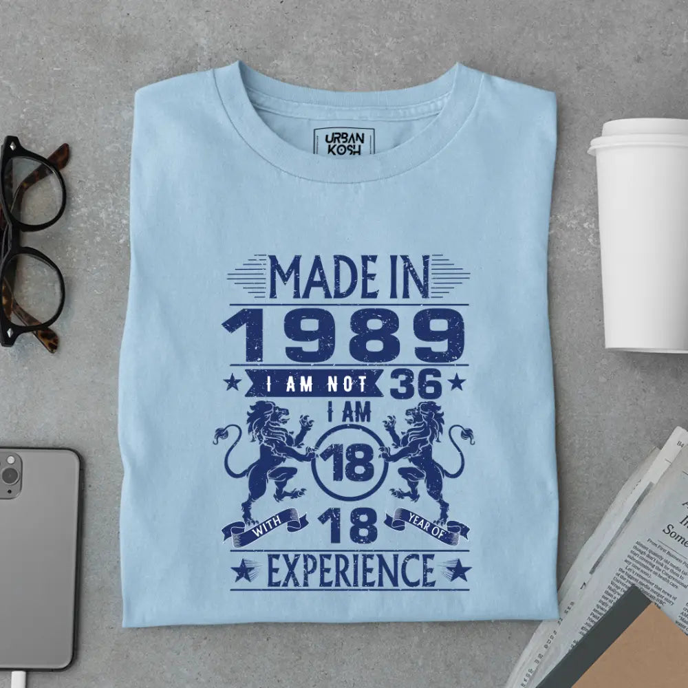 Made in 1989 – I’m 18 with 18 Years of Experience Premium Birthday T-Shirt