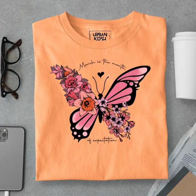 Butterfly of March Exclusive Premium Birthday T-Shirt for Women