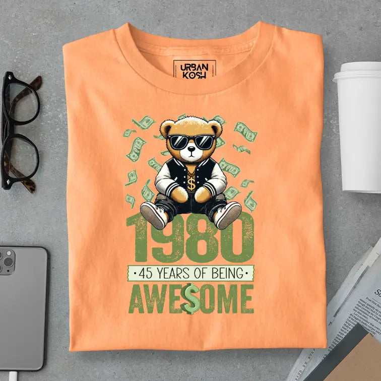 Teddy 1980, 45 Years of Being Awesome Premium Birthday T-Shirt