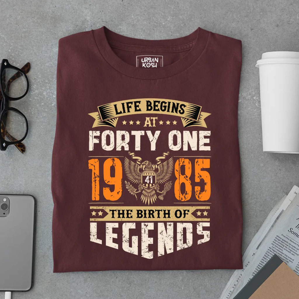 Life Begins at 41, 1985 The Birth of Legends Premium T-shirt