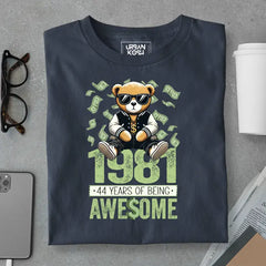 Teddy 1981, 44 Years of Being Awesome Premium Birthday T-Shirt