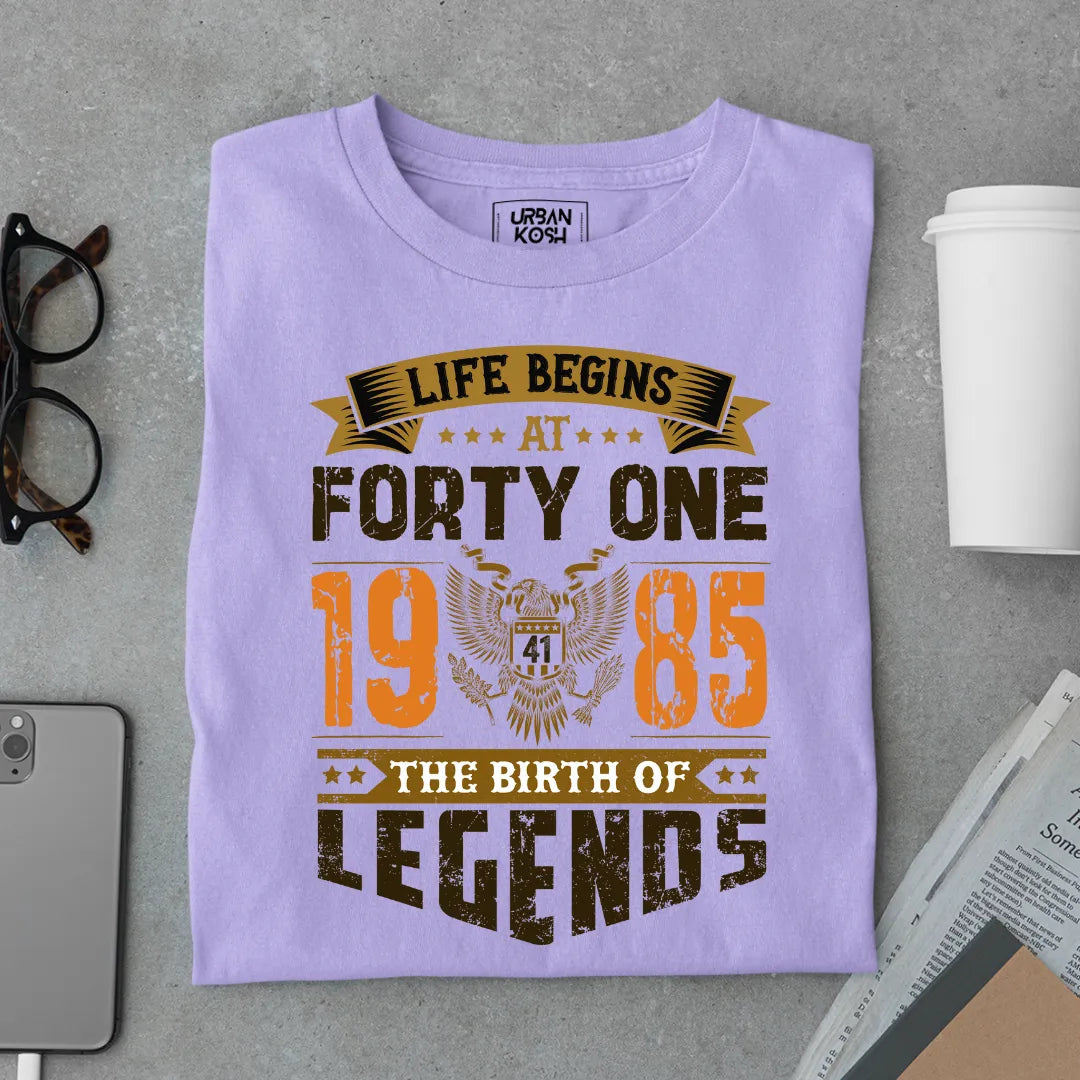 Life Begins at 41, 1985 The Birth of Legends Premium T-shirt