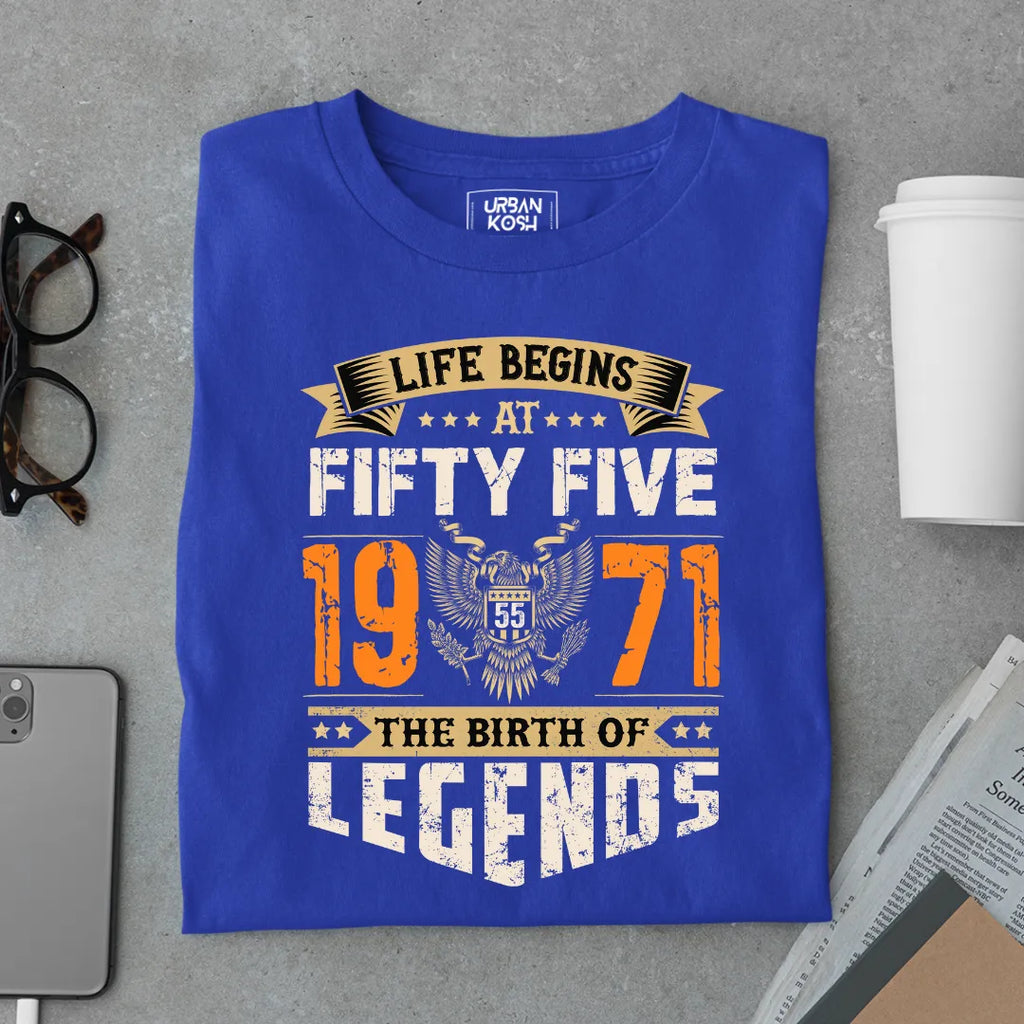 Life Begins at 55, 1971 The Birth of Legends Premium T-shirt