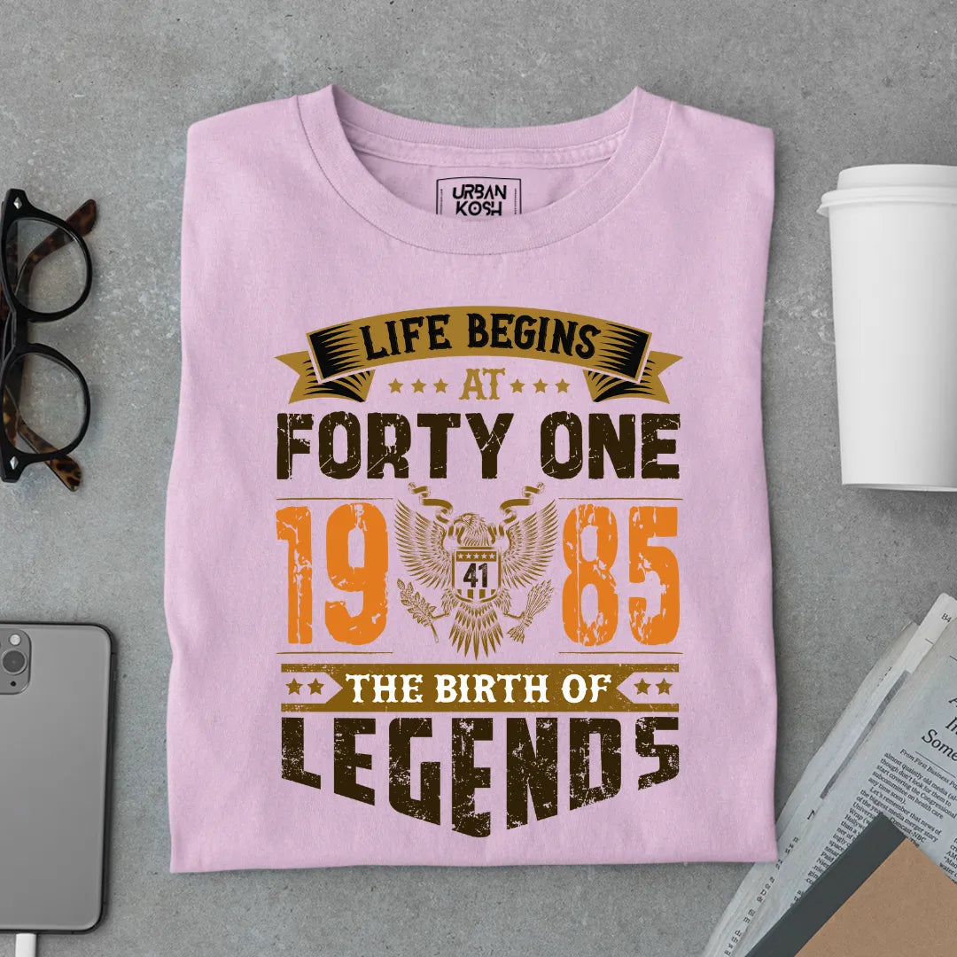 Life Begins at 41, 1985 The Birth of Legends Premium T-shirt