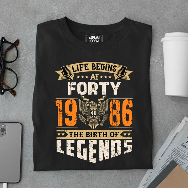 Life Begins at 40, 1986 The Birth of Legends Premium T-shirt
