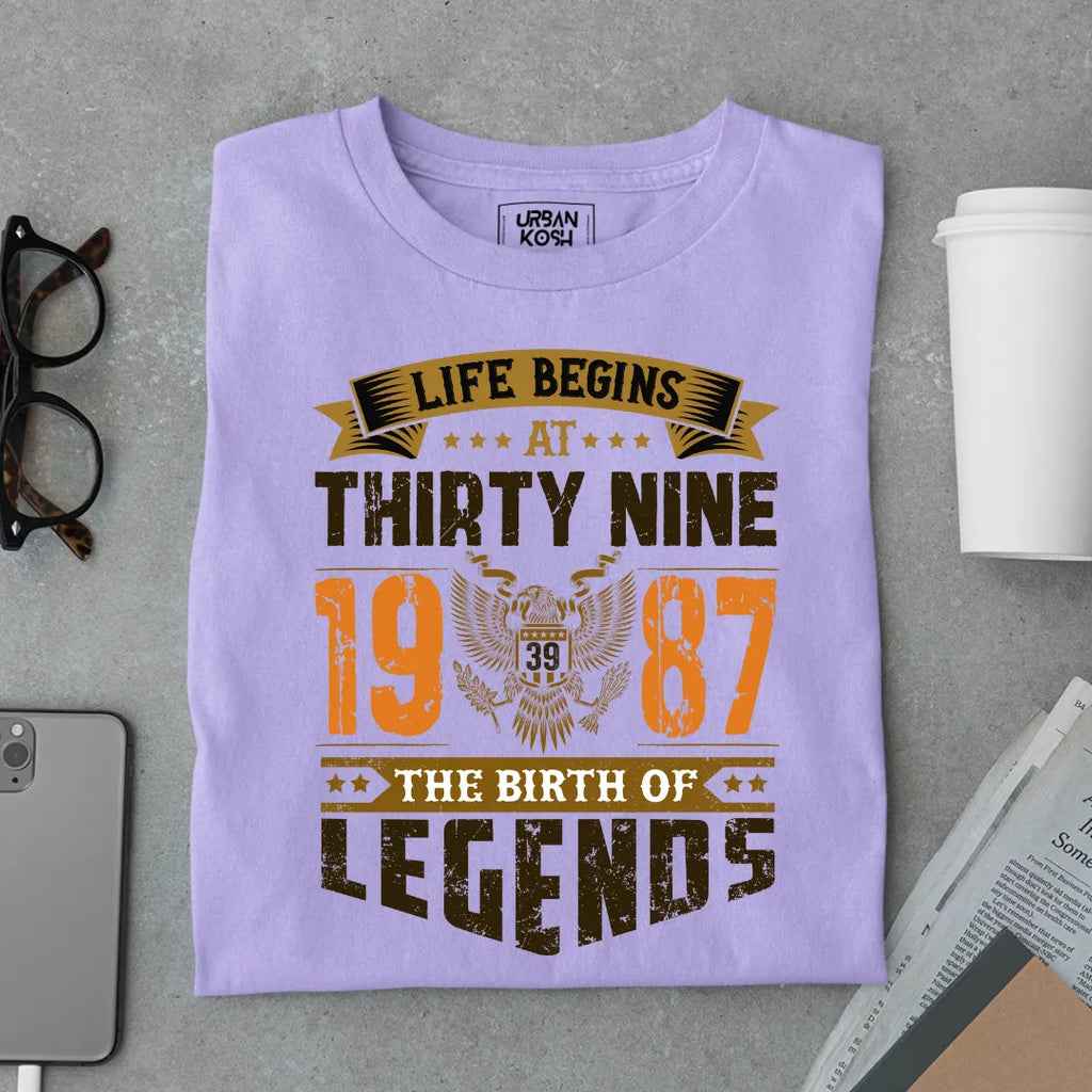 Life Begins at 39, 1987 The Birth of Legends Premium T-shirt