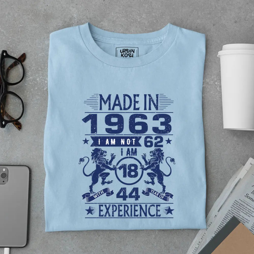 Made in 1963 – I’m 18 with 44 Years of Experience Premium Birthday T-Shirt