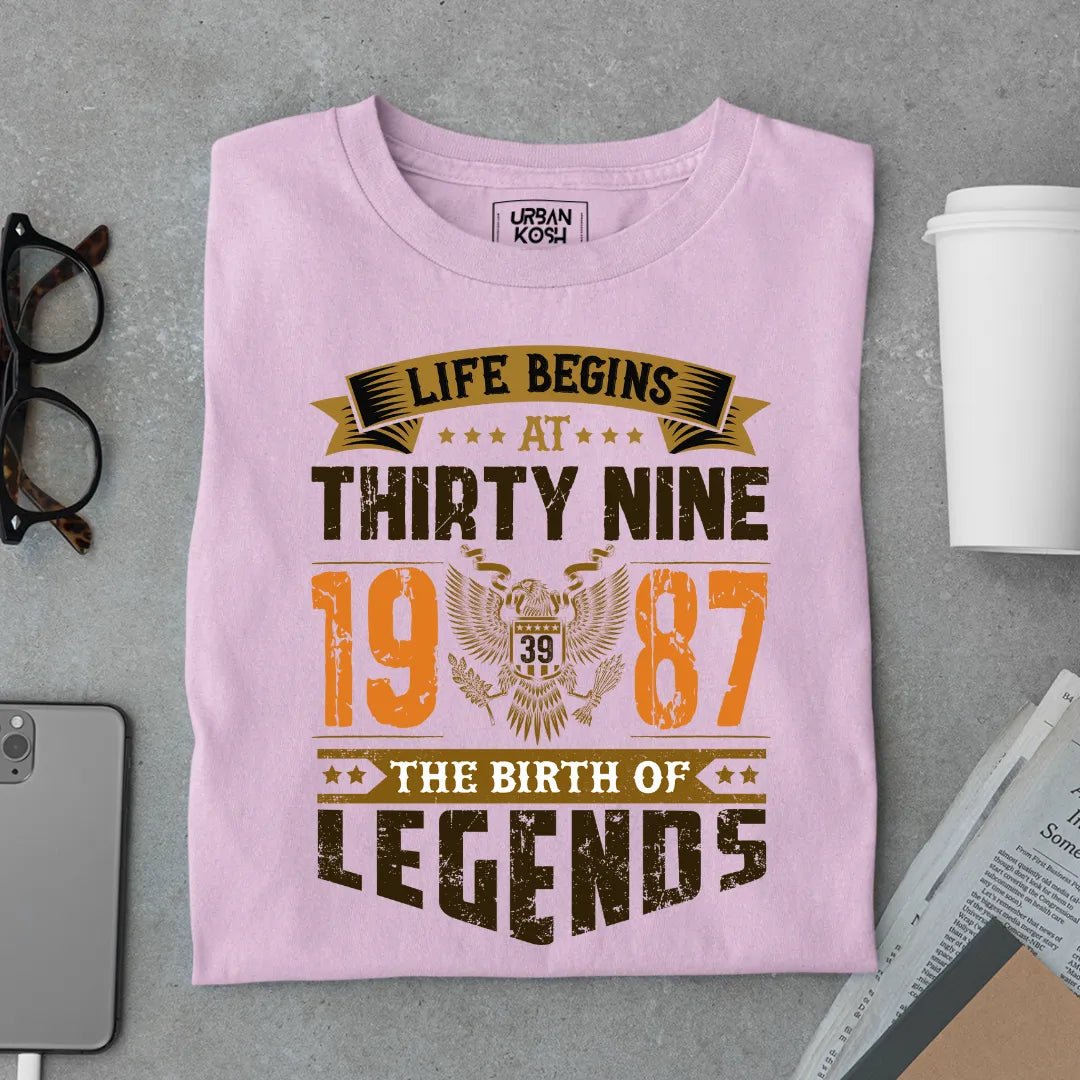 Life Begins at 39, 1987 The Birth of Legends Premium T-shirt