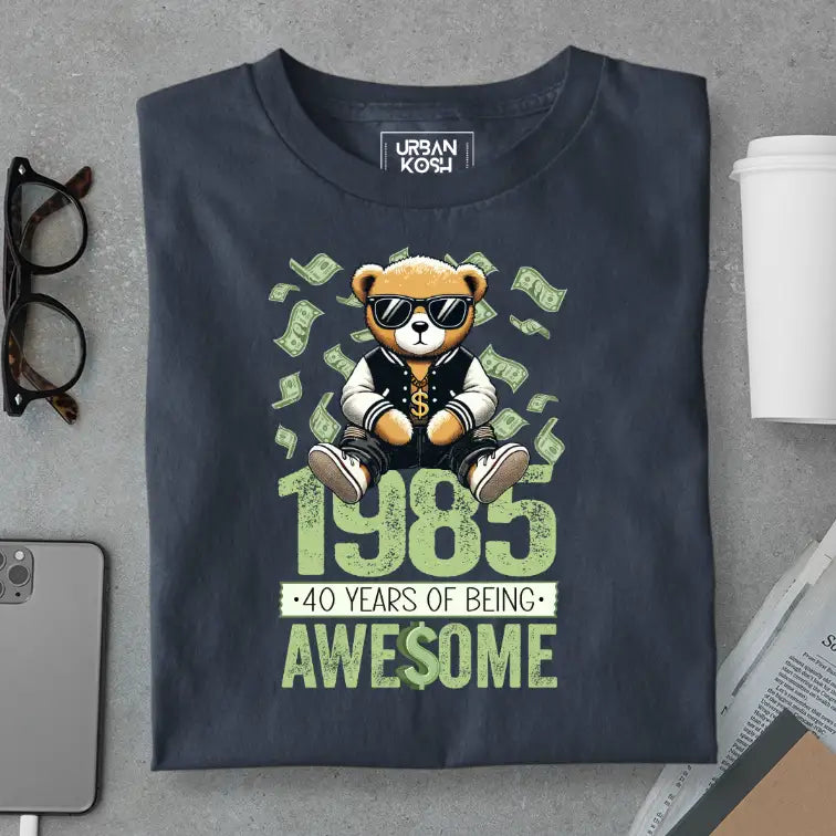 Teddy 1985, 40 Years of Being Awesome Premium Birthday T-Shirt