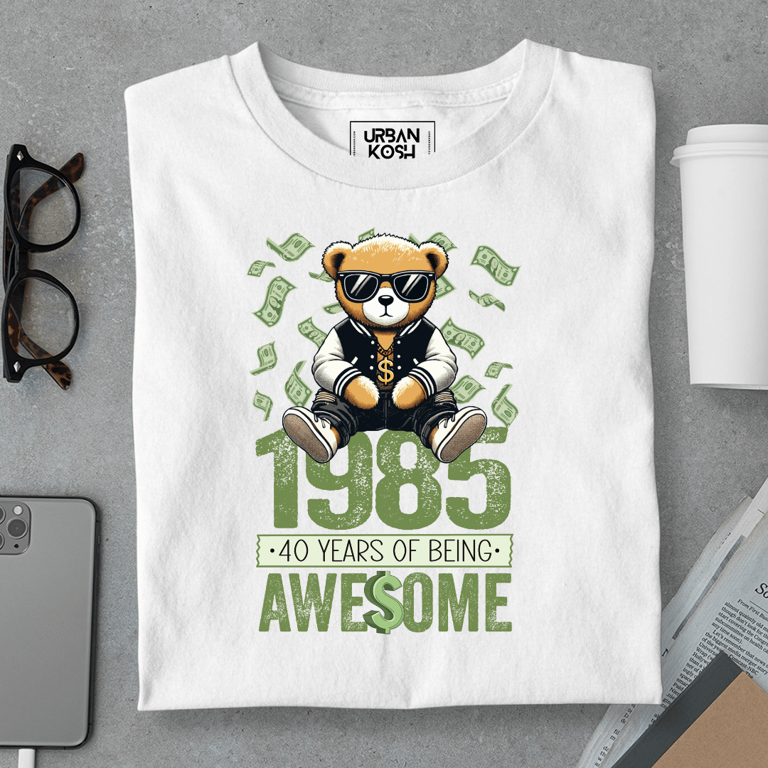Teddy 1985, 40 Years of Being Awesome Premium Birthday T-Shirt