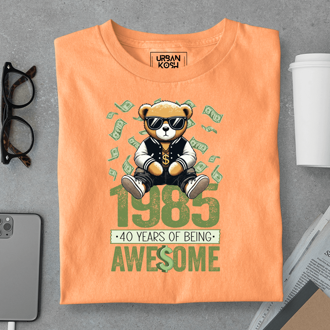 Teddy 1985, 40 Years of Being Awesome Premium Birthday T-Shirt