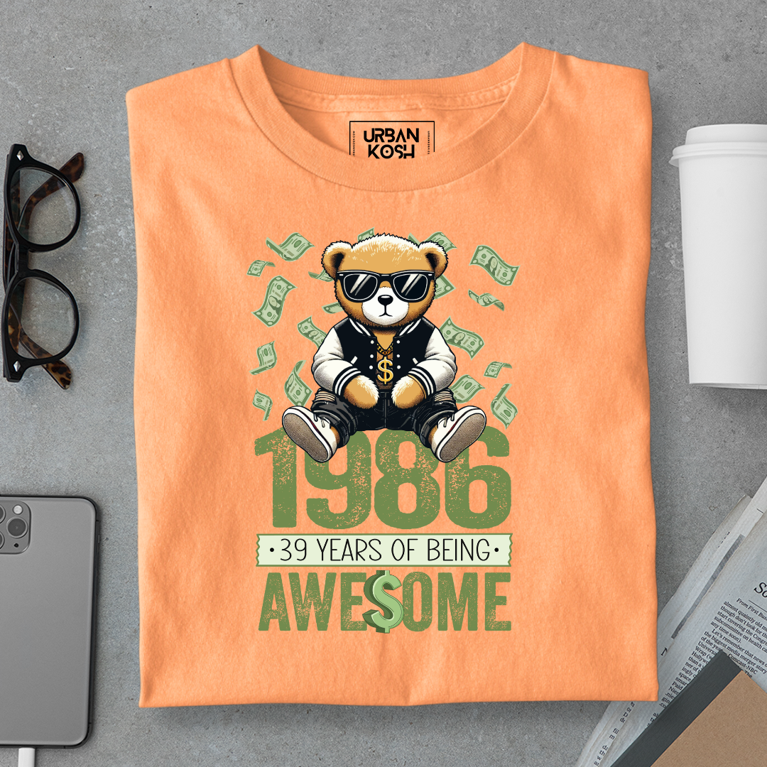 Teddy 1986, 39 Years of Being Awesome Premium Birthday T-Shirt