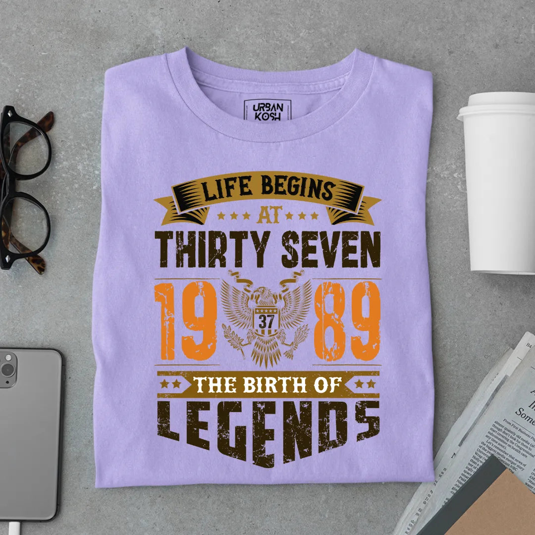 Life Begins at 37, 1989 The Birth of Legends Premium T-shirt