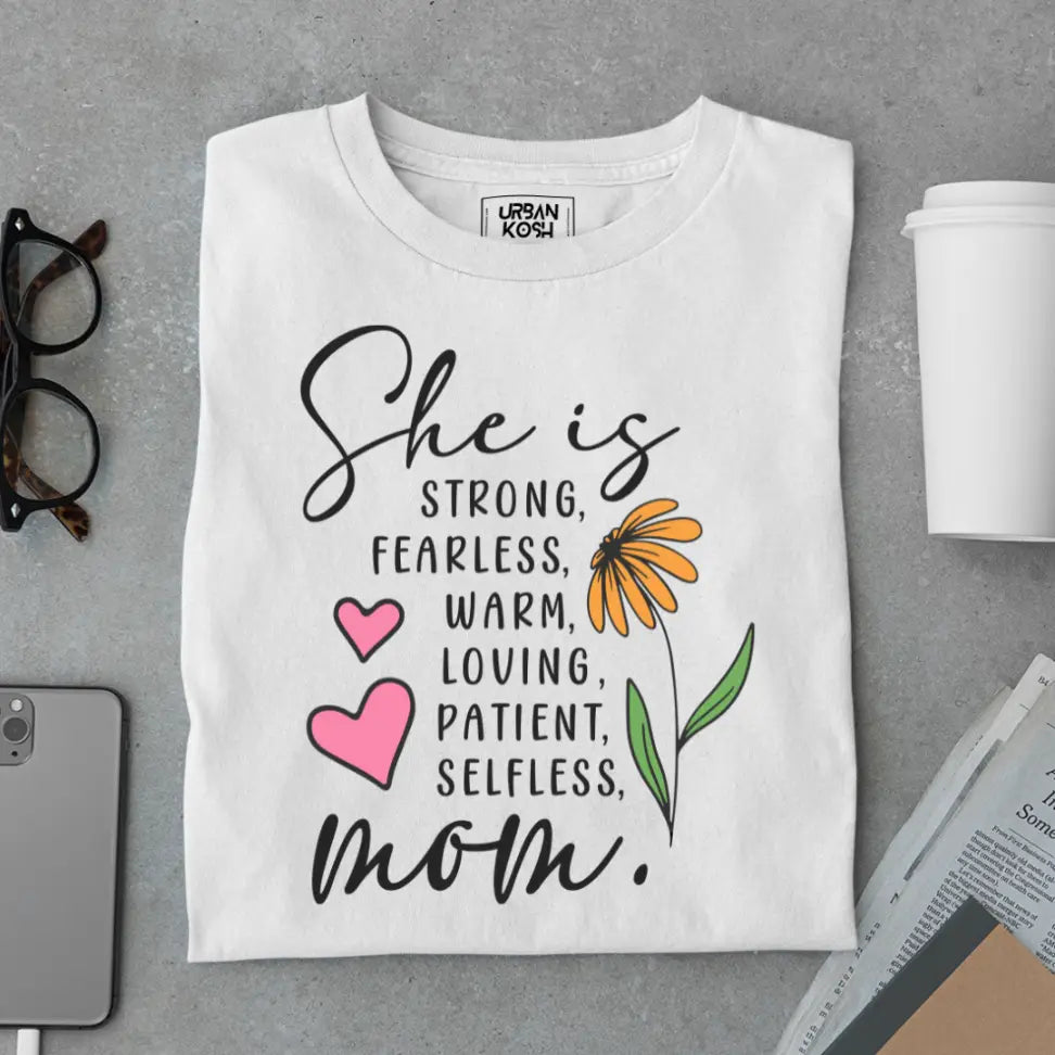 She is Strong Fearless Mom - Mother's Day Special Premium T-Shirt