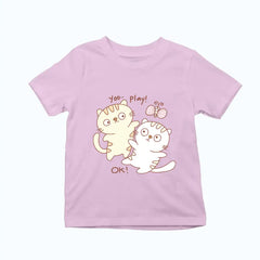 Cute Playing Kitten Exclusive T-shirt for Kids