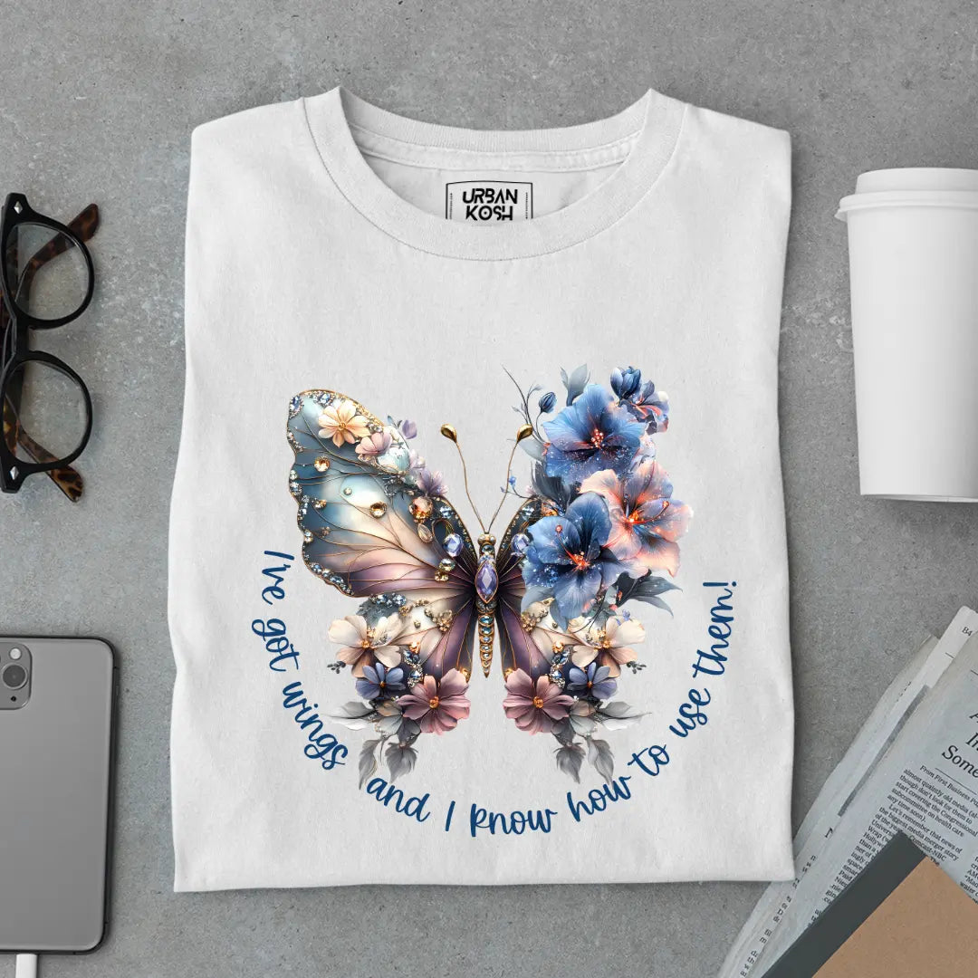 I've Got Wings and I Know How to Use Them Premium Butterfly T-Shirt for Women