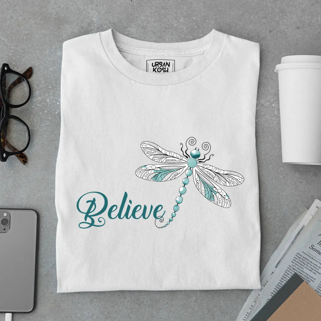 Believe Dragonfly - Premium Butterfly T-Shirt for Women