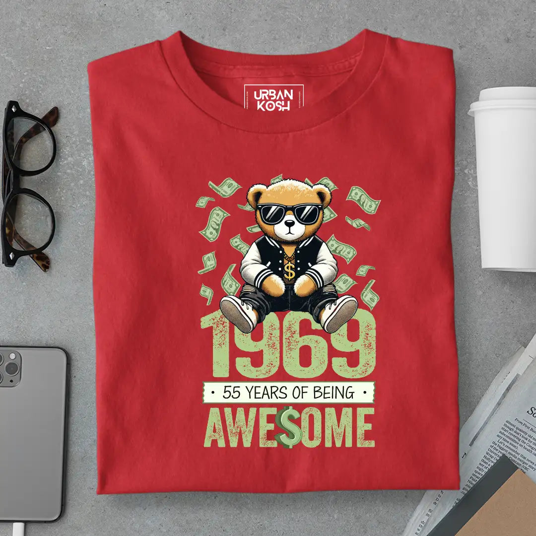 Teddy 1969, 55 Years of Being Awesome T-Shirt