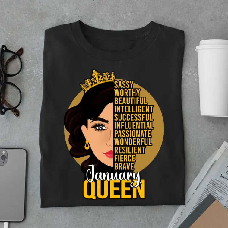 Sassy January Queen Limited Edition Exclusive Premium Birthday T-Shirt